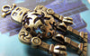 Accessories - 5 Pcs Of Antique Bronze Filigree 3D Robot Charms Pendants 8x24x43mm A3017