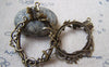 Accessories - 5 Pcs Of Antique Bronze Filigree Butterfly Leaf Ring Pendants 40x62mm A5722
