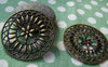Accessories - 5 Pcs Of Antique Bronze Filigree Round Pendant Charms 47mm A438