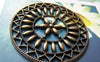 Accessories - 5 Pcs Of Antique Bronze Filigree Round Pendant Charms 47mm A438