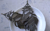 Accessories - 5 Pcs Of Antique Bronze Huge Feather Charms Pendants 41x86mm A7669