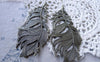 Accessories - 5 Pcs Of Antique Bronze Huge Feather Charms Pendants 41x86mm A7669