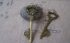 Accessories - 5 Pcs Of Antique Bronze Huge Filigree Key Pendant 22x73mm A564