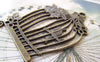 Accessories - 5 Pcs Of Antique Bronze Huge Flat Bird Cage Pendants Charms 38x58mm A5245
