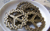 Accessories - 5 Pcs Of Antique Bronze Huge Flower Peace Symbol Pendants Charms 38mm A3653