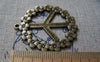 Accessories - 5 Pcs Of Antique Bronze Huge Flower Peace Symbol Pendants Charms 38mm A3653