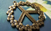 Accessories - 5 Pcs Of Antique Bronze Huge Flower Peace Symbol Pendants Charms 38mm A3653