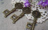 Accessories - 5 Pcs Of Antique Bronze Jesus Key Pendants Charms 19x52mm A196