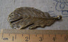 Accessories - 5 Pcs Of Antique Bronze Lovely Feather Charms Pendants 25x49mm A357