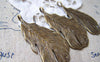 Accessories - 5 Pcs Of Antique Bronze Lovely Feather Charms Pendants 25x49mm A357