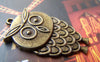 Accessories - 5 Pcs Of Antique Bronze Lovely Owl Charms Pendants 20.5x35mm A140
