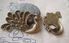 Accessories - 5 Pcs Of Antique Bronze Lovely Peacock Pendants Charms 27x49mm A2762
