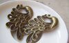 Accessories - 5 Pcs Of Antique Bronze Lovely Peacock Pendants Charms 27x49mm A2762
