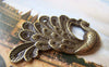 Accessories - 5 Pcs Of Antique Bronze Lovely Peacock Pendants Charms 27x49mm A2762