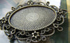 Accessories - 5 Pcs Of Antique Bronze Oval Cameo Base Settings Match 30x40mm Cabochon A2962