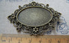 Accessories - 5 Pcs Of Antique Bronze Oval Cameo Base Settings Match 30x40mm Cabochon A2962