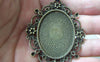Accessories - 5 Pcs Of Antique Bronze Oval Cameo Base Settings Match 30x40mm Cabochon A2962