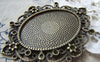 Accessories - 5 Pcs Of Antique Bronze Oval Cameo Base Settings Match 30x40mm Cabochon A2962