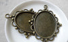 Accessories - 5 Pcs Of Antique Bronze Oval Cameo Base Settings Match 30x40mm Cabochon A6645