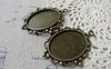 Accessories - 5 Pcs Of Antique Bronze Oval Cameo Base Settings Match 30x40mm Cabochon A6645