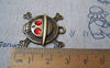 Accessories - 5 Pcs Of Antique Bronze Rhinestone Skull And Crossbones Charms Pendants 27x27mm A5007