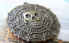 Accessories - 5 Pcs Of Antique Bronze Round Skull Pendant Charms 40mm A1581