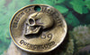 Accessories - 5 Pcs Of Antique Bronze Skull Round Charms Pendants 28mm A1574