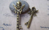 Accessories - 5 Pcs Of Antique Bronze Skull Sword Pendants Charms 23x61mm A2165