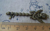 Accessories - 5 Pcs Of Antique Bronze Skull Sword Pendants Charms 23x61mm A2165