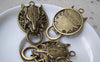 Accessories - 5 Pcs Of Antique Bronze Wolf Head Pendants Charms 27x40mm A530