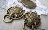 Accessories - 5 Pcs Of Antique Bronze Wolf Head Pendants Charms 27x40mm A530
