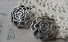 Accessories - 5 Pcs Of Antique Silver 3D Filigree Rose Flower Charms Pendants 25x26mm A6361