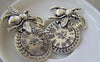 Accessories - 5 Pcs Of Antique Silver Bee And Clock Pendant Charms 41x42mm A5254