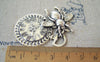 Accessories - 5 Pcs Of Antique Silver Bee And Clock Pendant Charms 41x42mm A5254