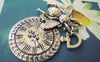 Accessories - 5 Pcs Of Antique Silver Bee And Clock Pendant Charms 41x42mm A5254