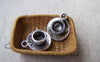 Accessories - 5 Pcs Of Antique Silver Coffee Cup Charms 15x19mm A2313