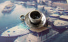 Accessories - 5 Pcs Of Antique Silver Coffee Cup Charms 15x19mm A2313