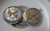 Accessories - 5 Pcs Of Antique Silver Enamel Clock Charms Size 28x32mm A7086