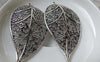 Accessories - 5 Pcs Of Antique Silver Filigree Huge Leaf Pendants 32x54mm A6370