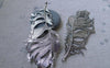 Accessories - 5 Pcs Of Antique Silver Huge Feather Charms 41x86mm A7645