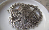 Accessories - 5 Pcs Of Antique Silver Huge Flower Peace Symbol Pendants Charms 38mm A3661