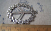 Accessories - 5 Pcs Of Antique Silver Huge Flower Peace Symbol Pendants Charms 38mm A3661