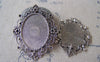 Accessories - 5 Pcs Of Antique Silver Oval Base Settings Pendant Match 30x40mm Cab A4563