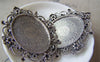 Accessories - 5 Pcs Of Antique Silver Oval Base Settings Pendant Match 30x40mm Cab A4563