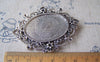 Accessories - 5 Pcs Of Antique Silver Oval Base Settings Pendant Match 30x40mm Cab A4563