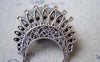Accessories - 5 Pcs Of Antique Silver Phoenix Coronet Pendants Connectors 52x52mm A5607