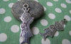 Accessories - 5 Pcs Of Antique Silver Prince Charms Pendants Double Sided 17x48mm A1528
