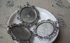 Accessories - 5 Pcs Of Antique Silver Round Cameo Base Settings Match 30mm Cabochon A4424