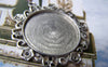 Accessories - 5 Pcs Of Antique Silver Round Cameo Base Settings Match 30mm Cabochon A4424