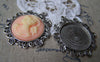 Accessories - 5 Pcs Of Antique Silver Round Cameo Base Settings Match 30mm Cabochon A4424